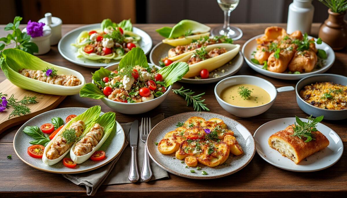 découvrez 10 recettes innovantes et délicieuses qui mettent à l'honneur le chicon, un légume à la fois savoureux et polyvalent. idéales pour impressionner vos invités ou régaler votre famille au quotidien, ces recettes revisitées vous surprendront par leur originalité et leurs saveurs uniques.